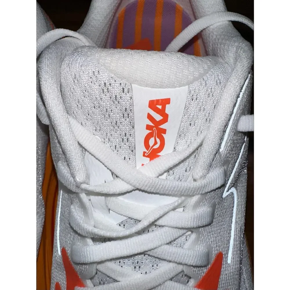 NIB Hoka Men's Clifton 10 Frost/Orange Zest Athletic Running Shoes Size 10D